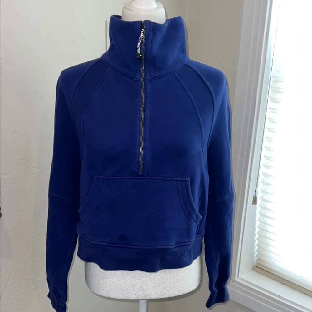 Lululemon Crop 3/4 Zip Scuba - Size XS/S - Royal Blue - Picture 3 of 6